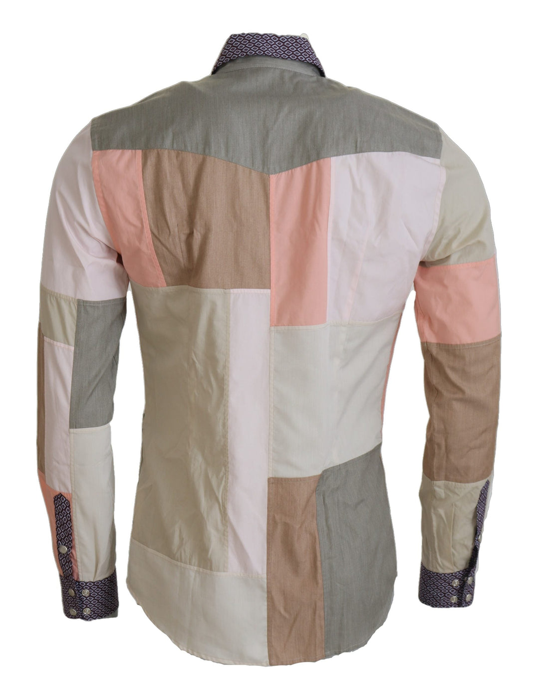 Men’s Dolce &amp; Gabbana Multicolor Cotton Patchwork Slim Shirt