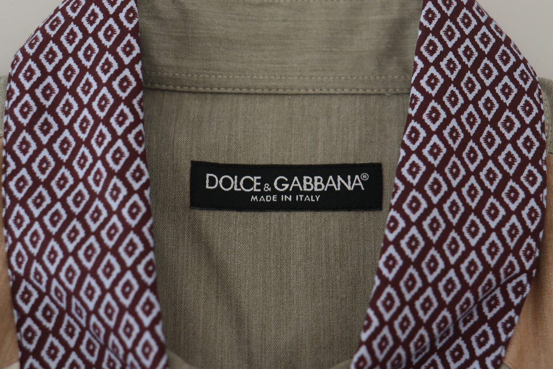 Men’s Dolce &amp; Gabbana Multicolor Cotton Patchwork Slim Shirt