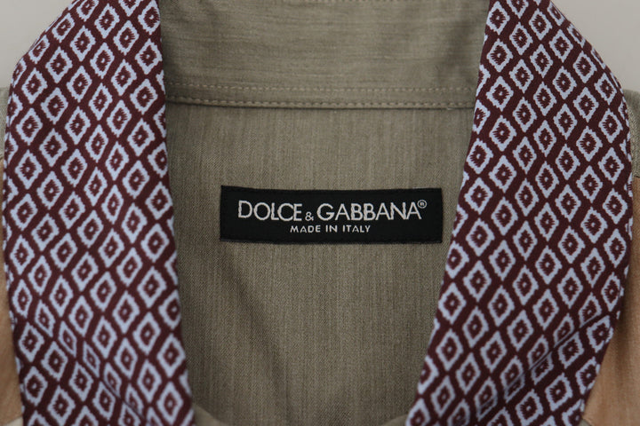 Men’s Dolce &amp; Gabbana Multicolor Cotton Patchwork Slim Shirt