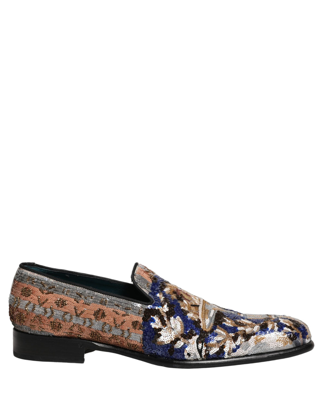Men’s Dolce &amp; Gabbana Multicolor Embroidered Sequin Loafers Shoes