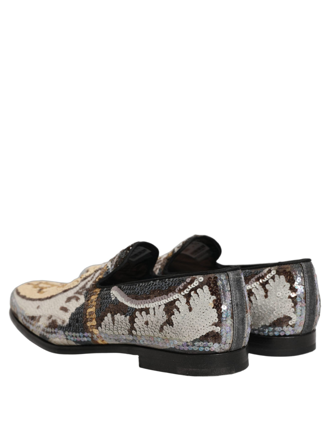 Men’s Dolce &amp; Gabbana Multicolor Embroidered Sequin Loafers Shoes