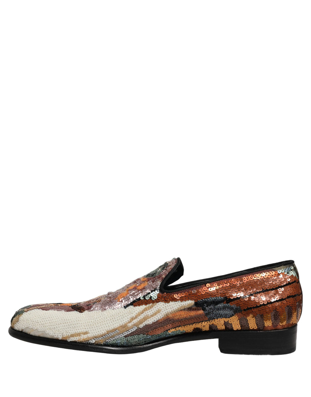 Men’s Dolce &amp; Gabbana Multicolor Embroidered Sequin Loafers Shoes