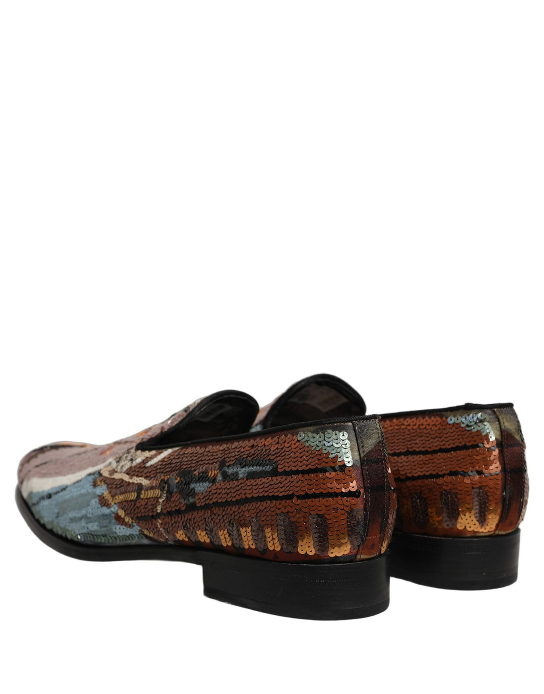 Men’s Dolce &amp; Gabbana Multicolor Embroidered Sequin Loafers Shoes