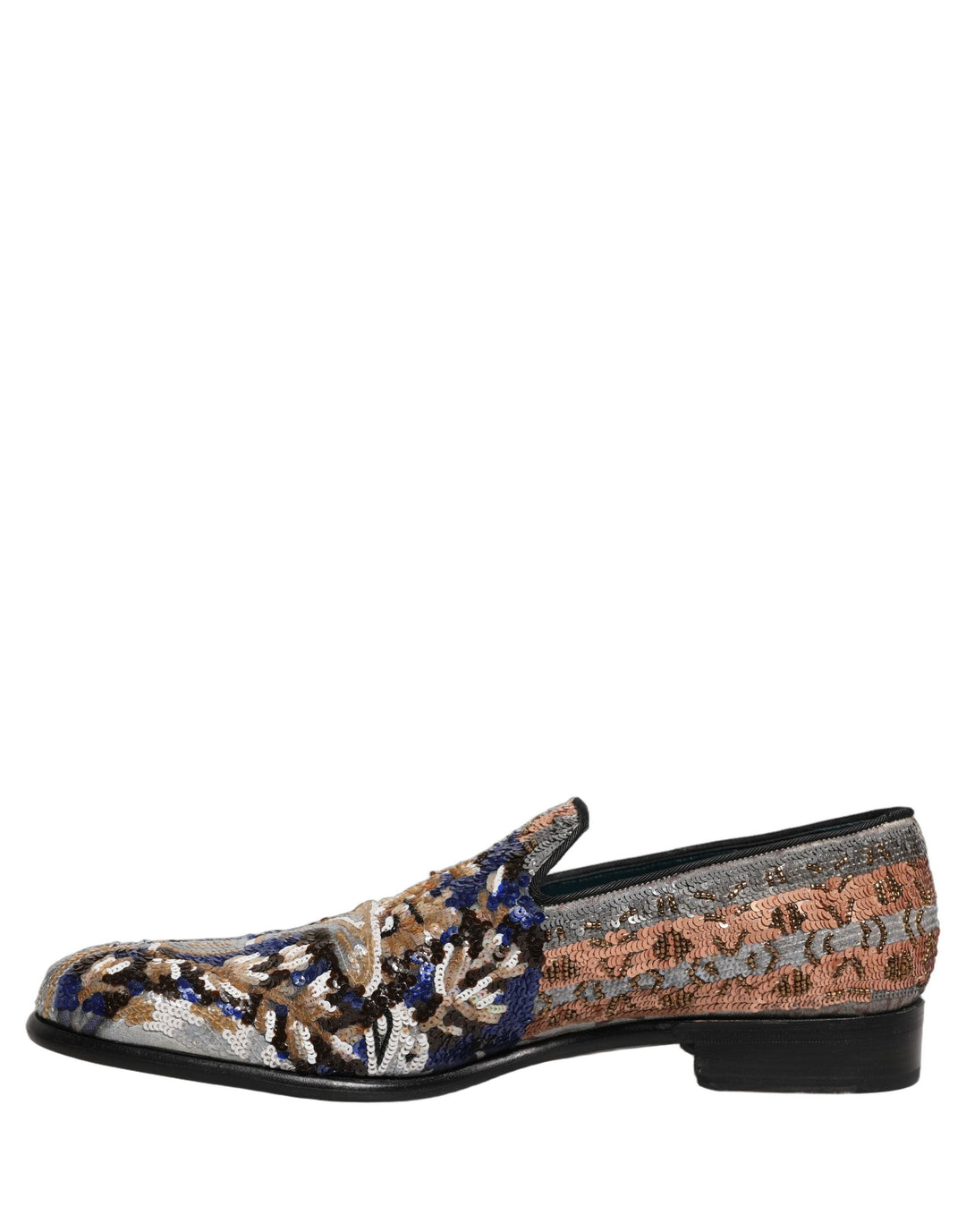 Men’s Dolce &amp; Gabbana Multicolor Embroidered Sequin Loafers Shoes