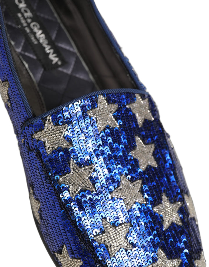 Men’s Dolce &amp; Gabbana Multicolor Flag Sequin Dress Loafers Shoes