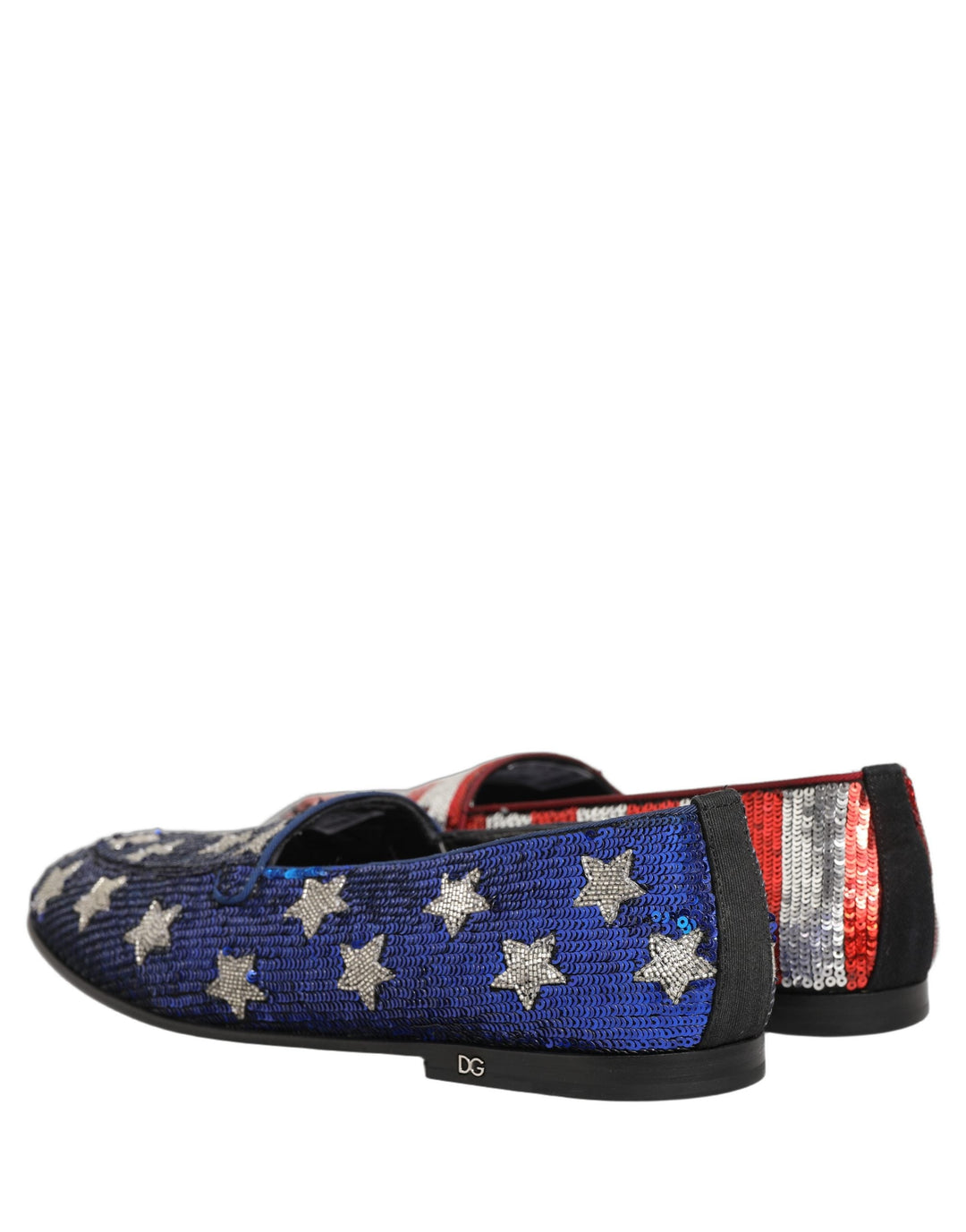 Men’s Dolce &amp; Gabbana Multicolor Flag Sequin Dress Loafers Shoes