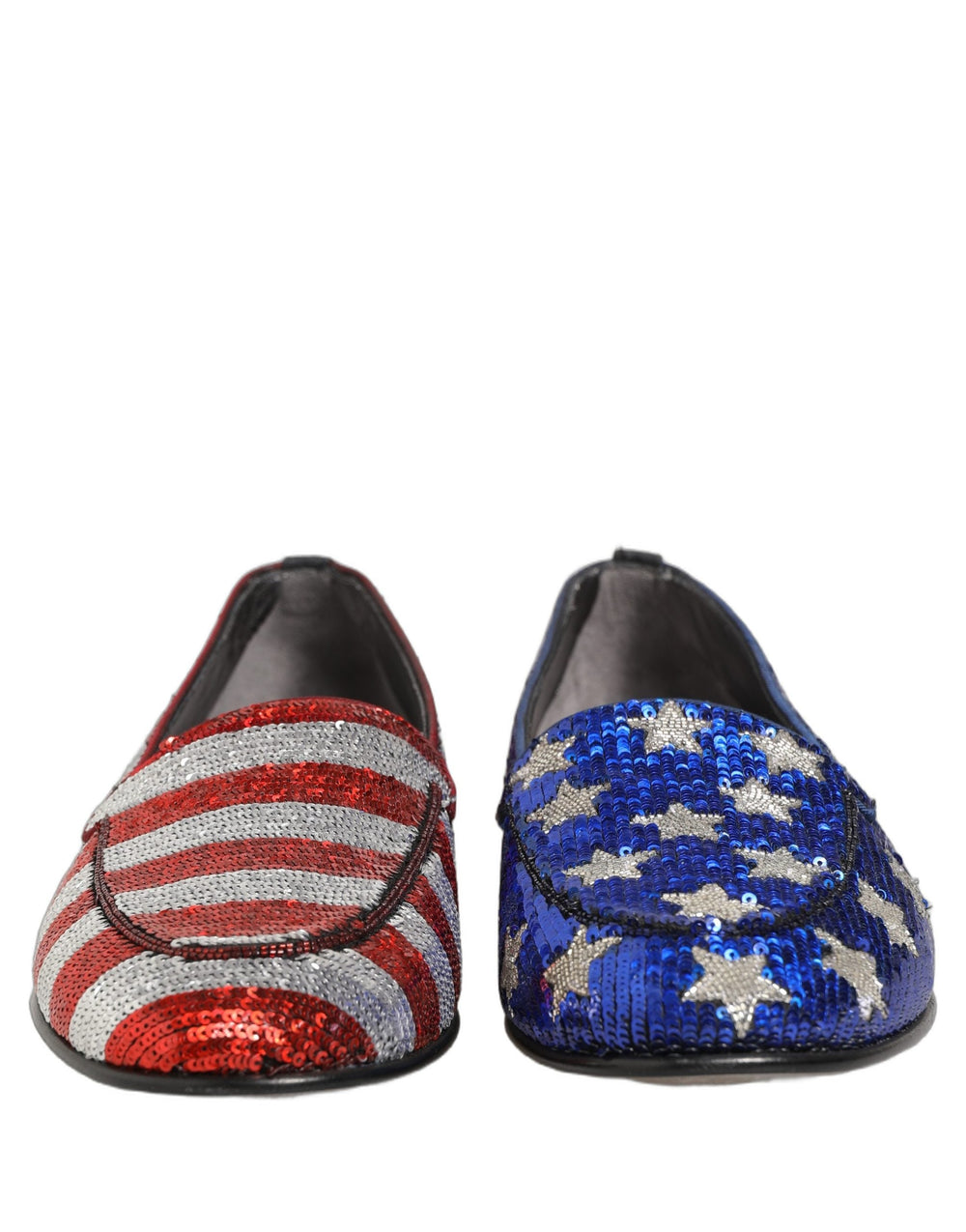 Men’s Dolce & Gabbana Multicolor Flag Sequin Dress Loafers Shoes