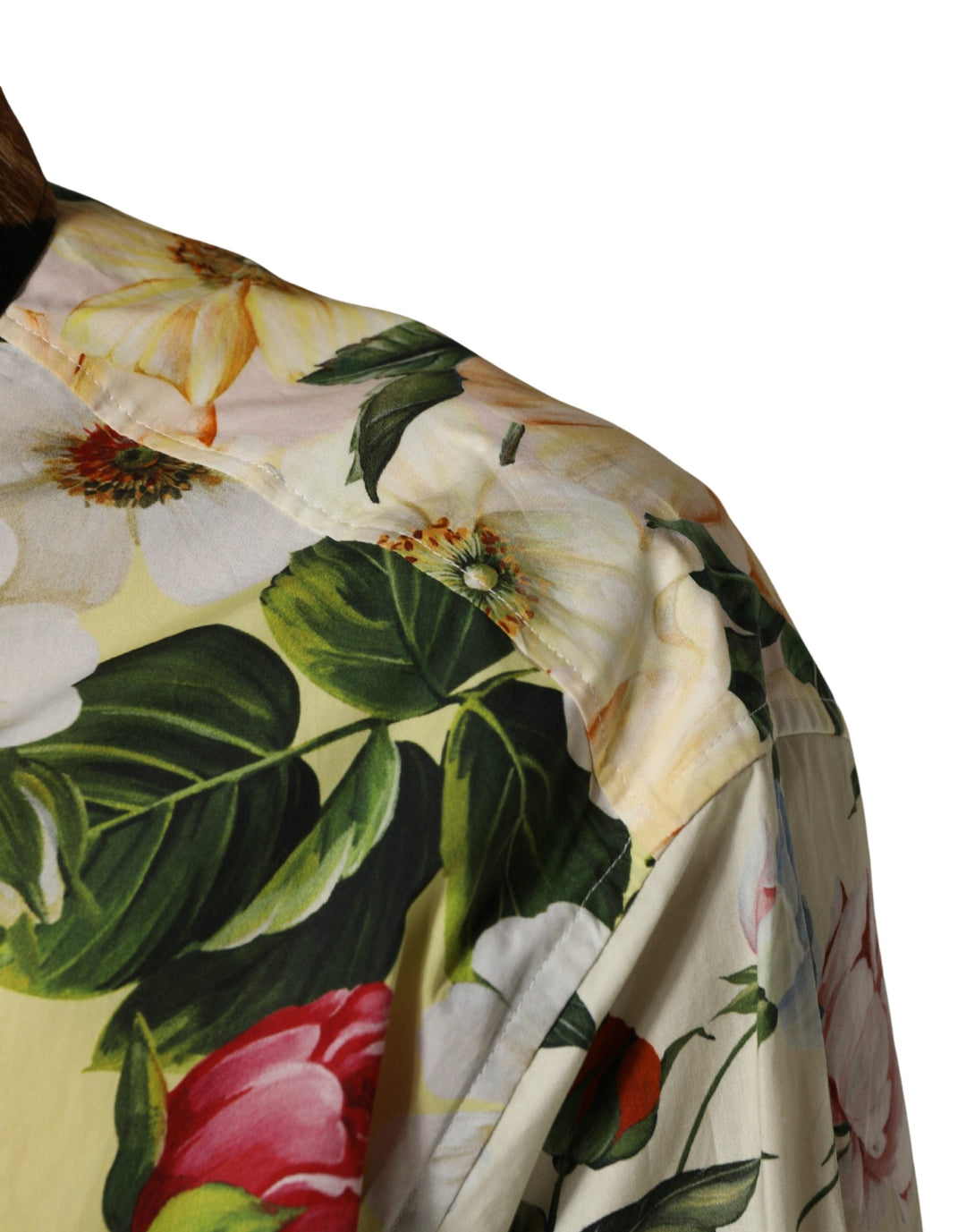 Men’s Dolce &amp; Gabbana Multicolor Floral Animal Print Collared Shirt