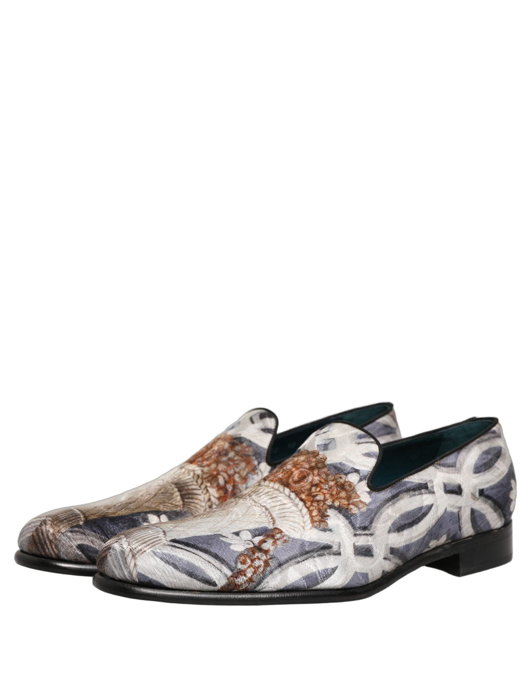 Men’s Dolce &amp; Gabbana Multicolor Floral Tapestry Embroidery Loafer Shoes