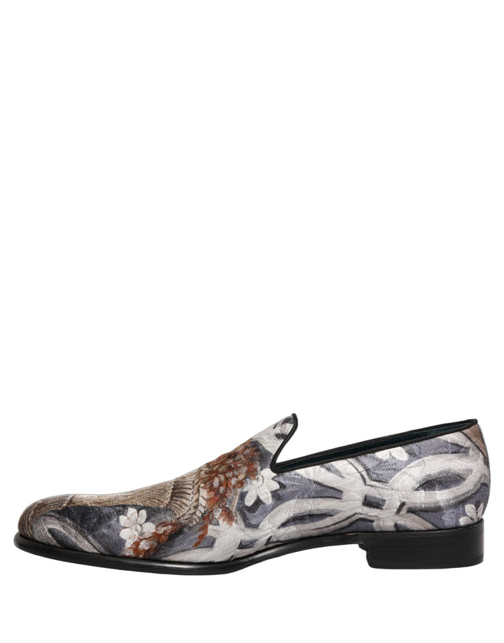 Men’s Dolce &amp; Gabbana Multicolor Floral Tapestry Embroidery Loafer Shoes