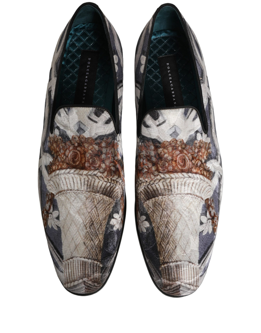Men’s Dolce &amp; Gabbana Multicolor Floral Tapestry Embroidery Loafer Shoes