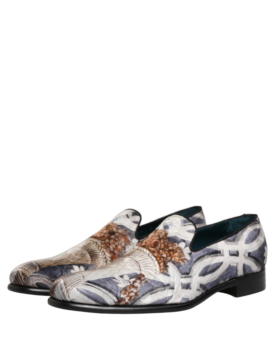 Men’s Dolce &amp; Gabbana Multicolor Floral Tapestry Embroidery Loafer Shoes