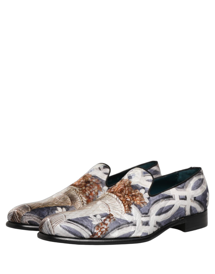 Men’s Dolce &amp; Gabbana Multicolor Floral Tapestry Embroidery Loafer Shoes