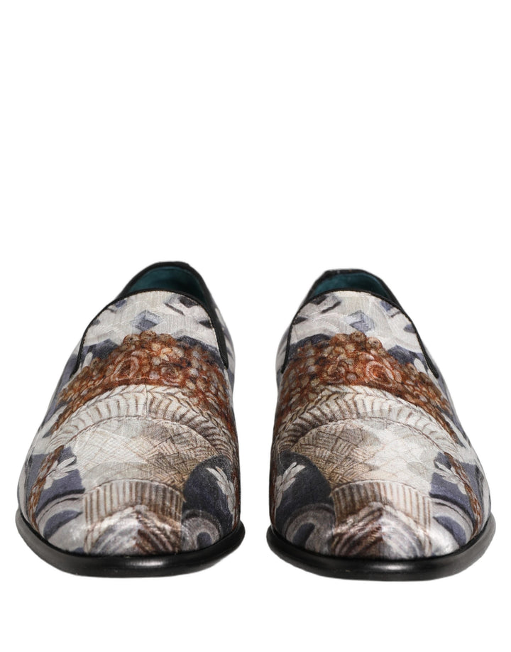 Men’s Dolce &amp; Gabbana Multicolor Floral Tapestry Embroidery Loafer Shoes