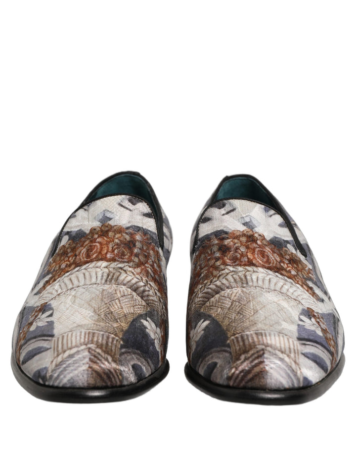 Men’s Dolce &amp; Gabbana Multicolor Floral Tapestry Embroidery Loafer Shoes