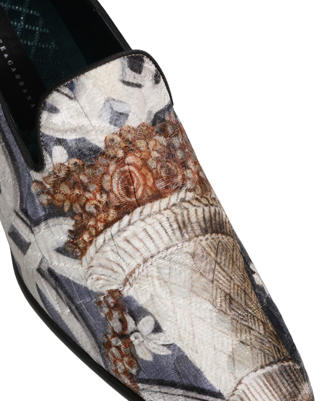 Men’s Dolce & Gabbana Multicolor Floral Tapestry Embroidery Loafer Shoes