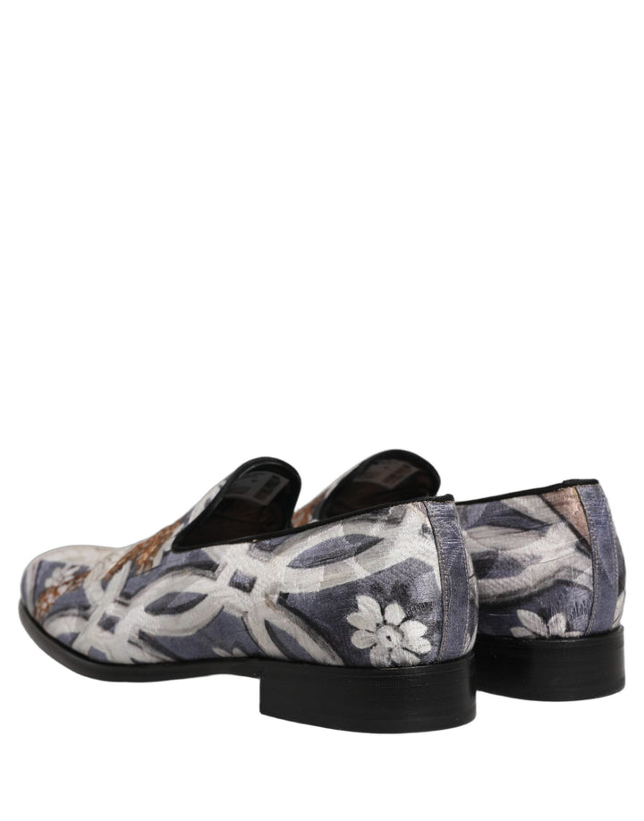 Men’s Dolce &amp; Gabbana Multicolor Floral Tapestry Embroidery Loafer Shoes