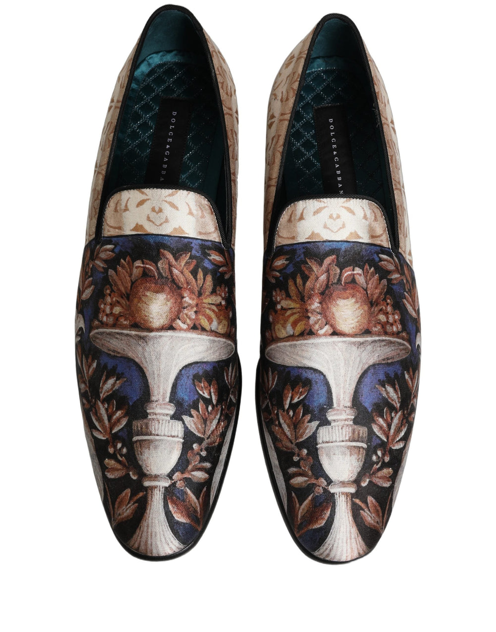 Men’s Dolce & Gabbana Multicolor Fruit Print Velvet Loafers Shoes