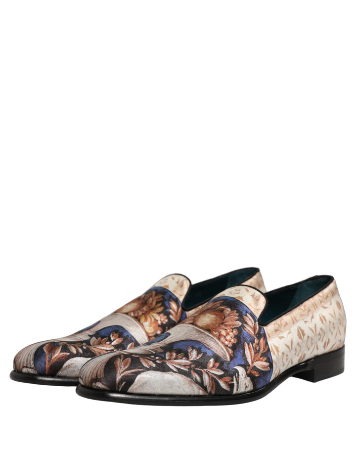 Men’s Dolce &amp; Gabbana Multicolor Fruit Print Velvet Loafers Shoes