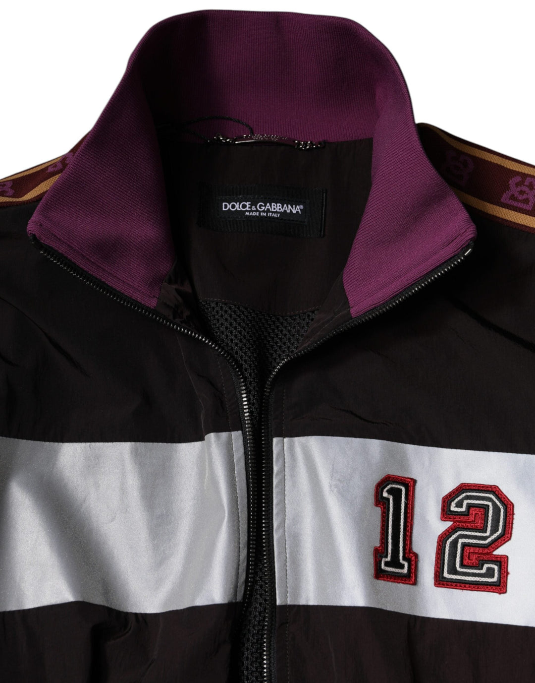 Men’s Dolce &amp; Gabbana Multicolor Full Zip Jersey Men Bomber Jacket