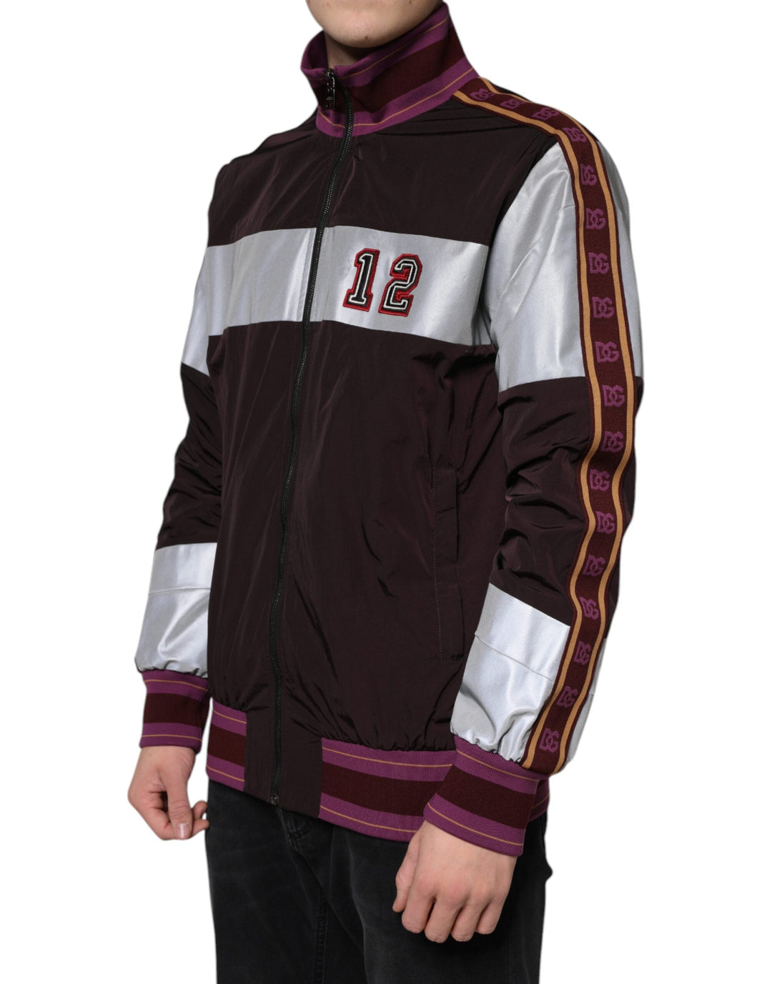 Men’s Dolce &amp; Gabbana Multicolor Full Zip Jersey Men Bomber Jacket