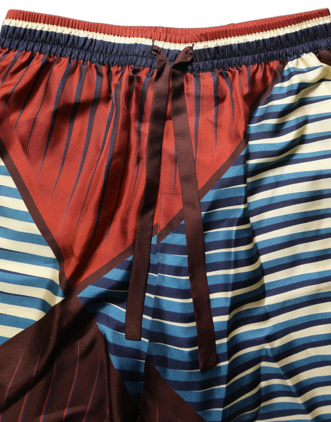 Men’s Dolce & Gabbana Multicolor Geometric Silk Men Bermuda Shorts