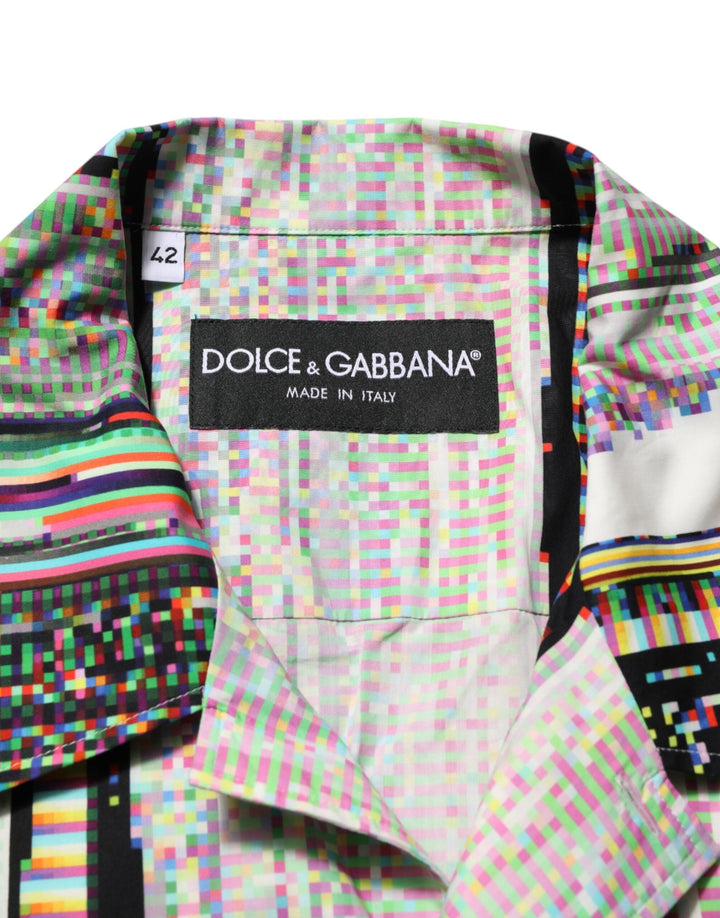 Dolce &amp; Gabbana Multicolor Graphic Collared Casual Shirt