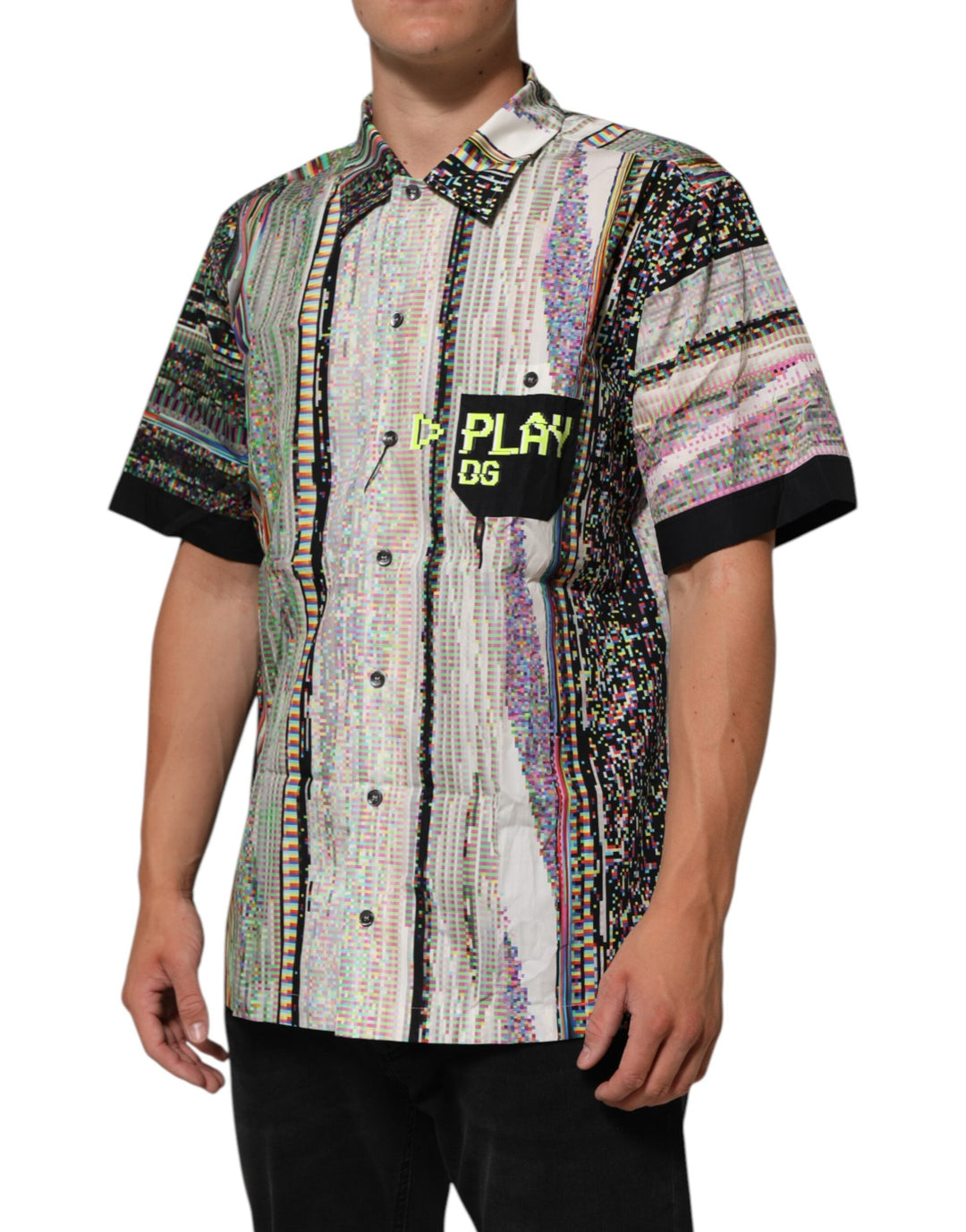 Dolce &amp; Gabbana Multicolor Graphic Collared Casual Shirt