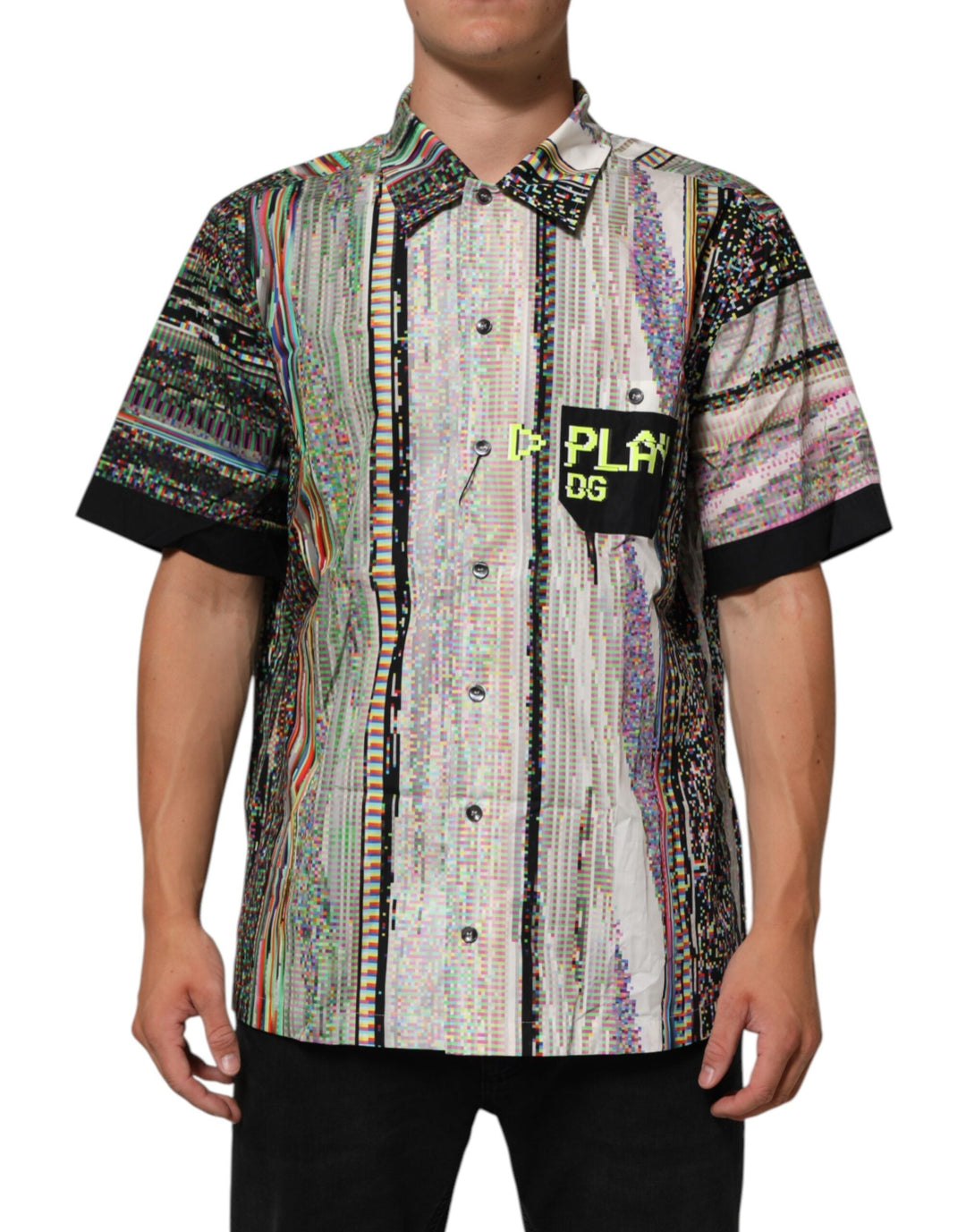 Dolce &amp; Gabbana Multicolor Graphic Collared Casual Shirt