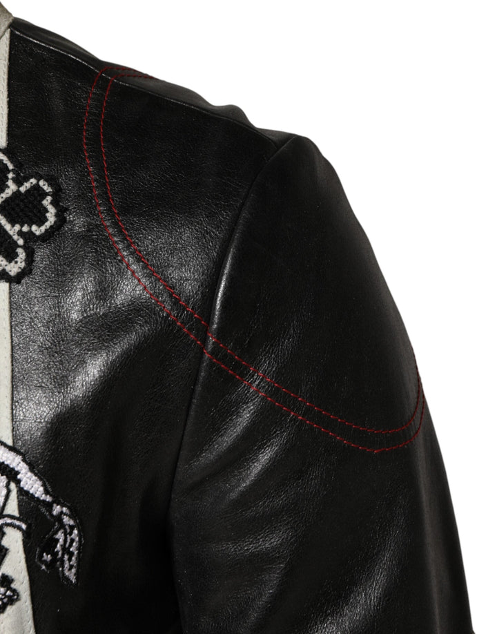 Men’s Dolce &amp; Gabbana Multicolor Guns N’ Roses Full Zip Men Biker Jacket