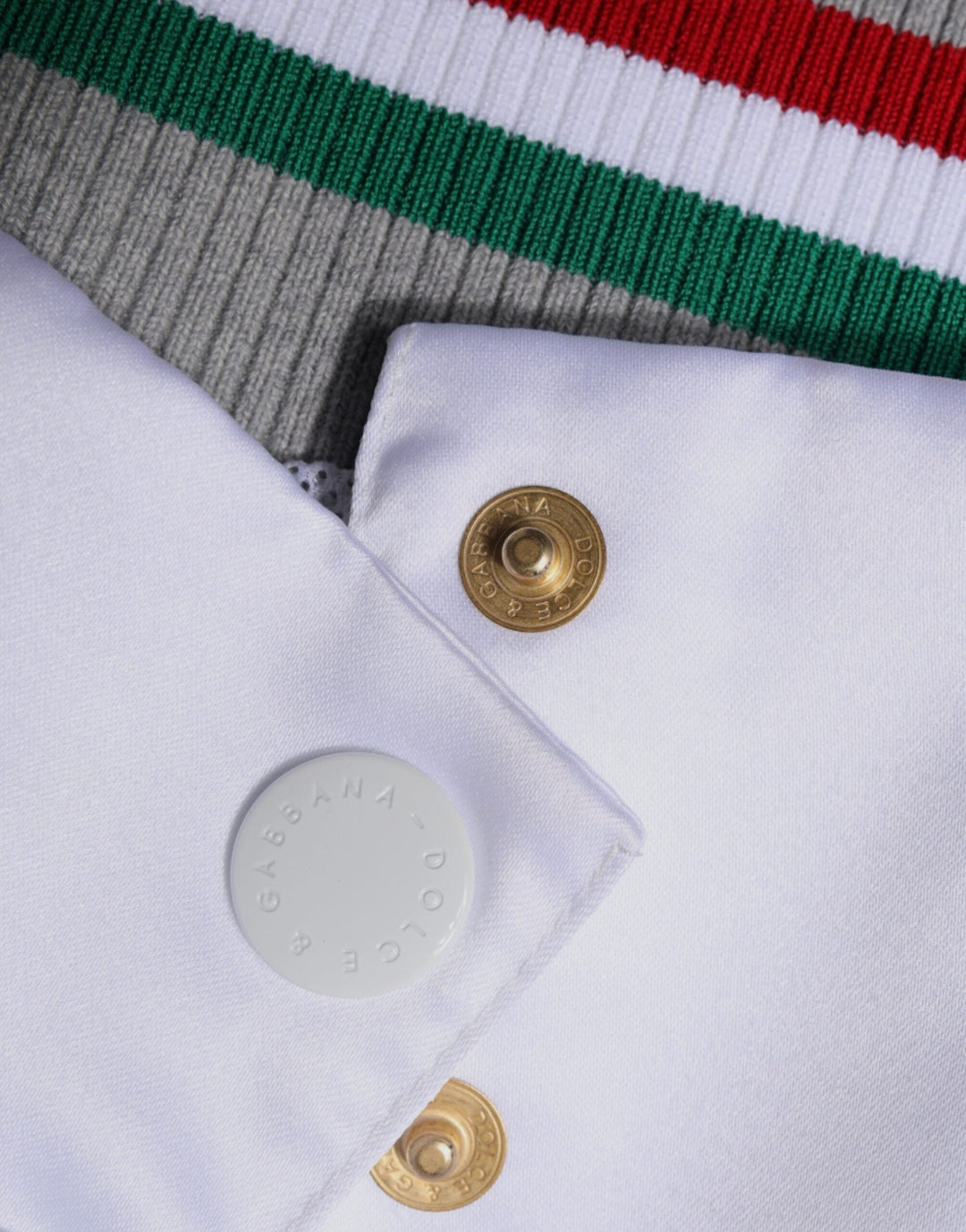 Men’s Dolce &amp; Gabbana Multicolor Italia Button Down Bomber Jacket
