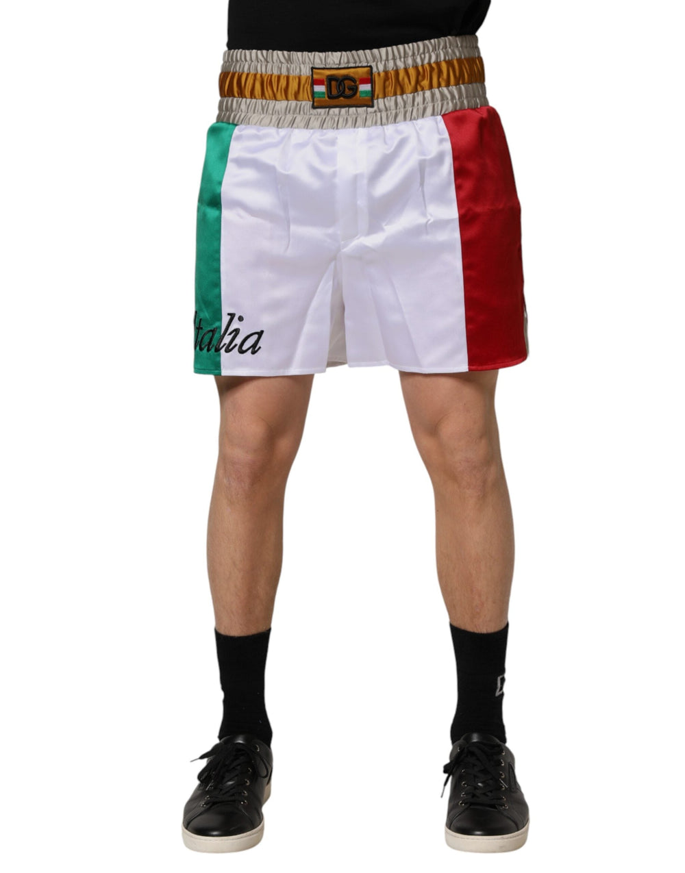 Men’s Dolce & Gabbana Multicolor Italia Polyester Bermuda Shorts
