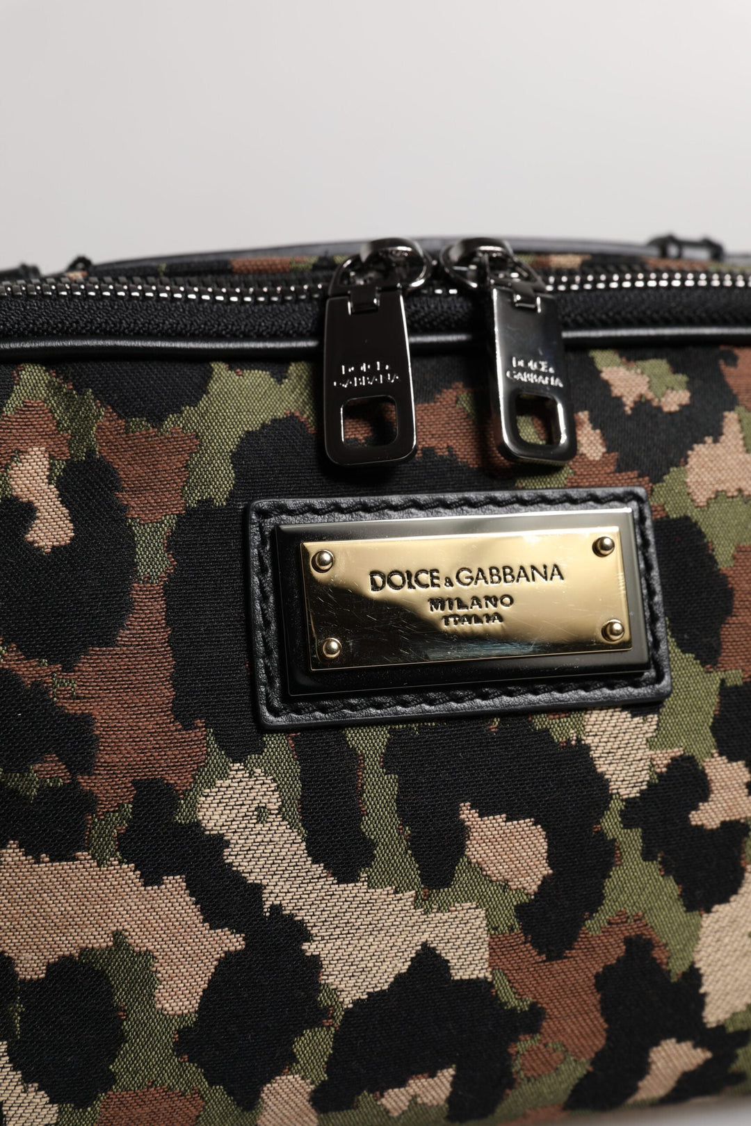 Men’s Dolce &amp; Gabbana Multicolor Leopard Dg Logo Belt Waist Fanny Pack Bag