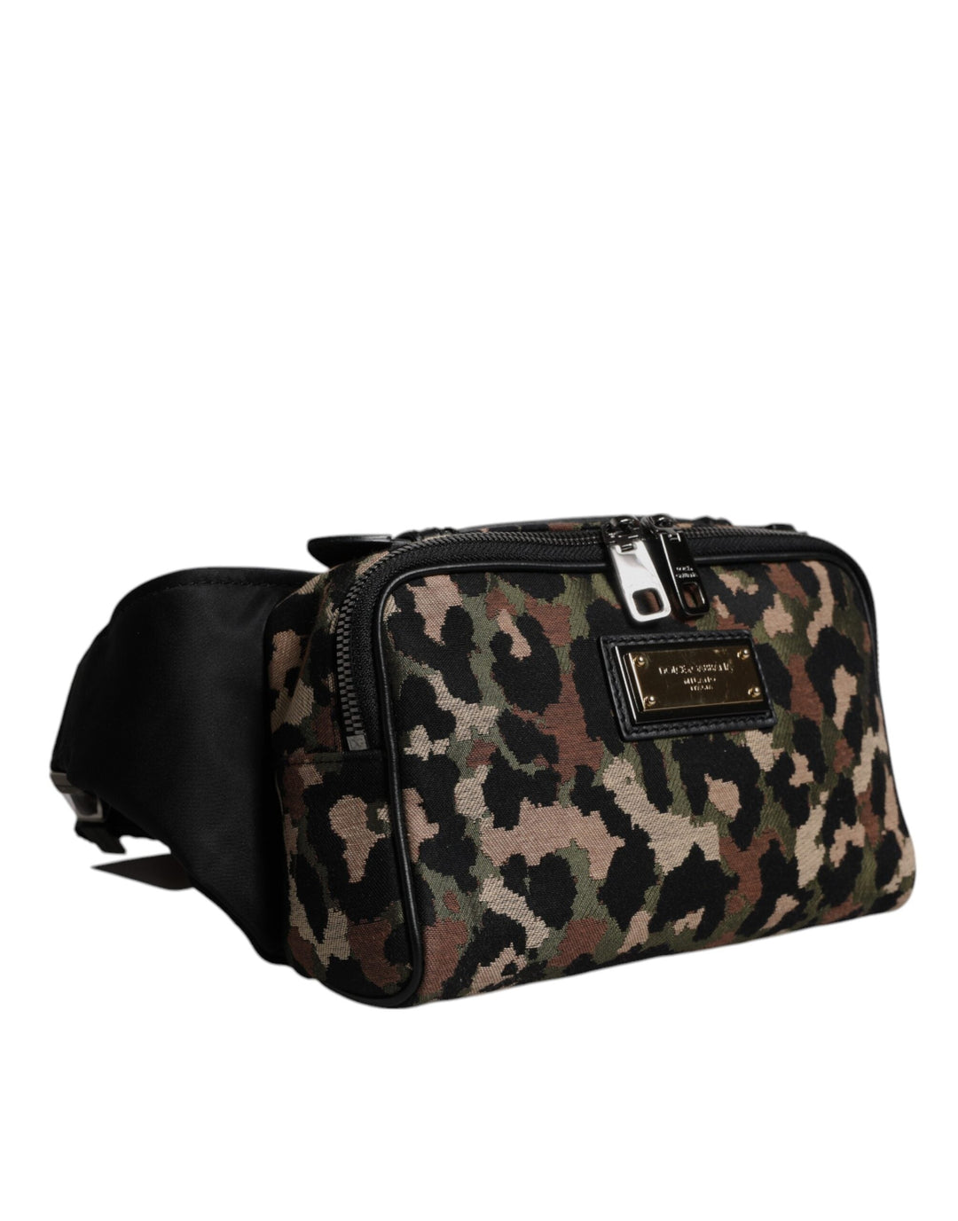 Men’s Dolce &amp; Gabbana Multicolor Leopard Dg Logo Belt Waist Fanny Pack Bag