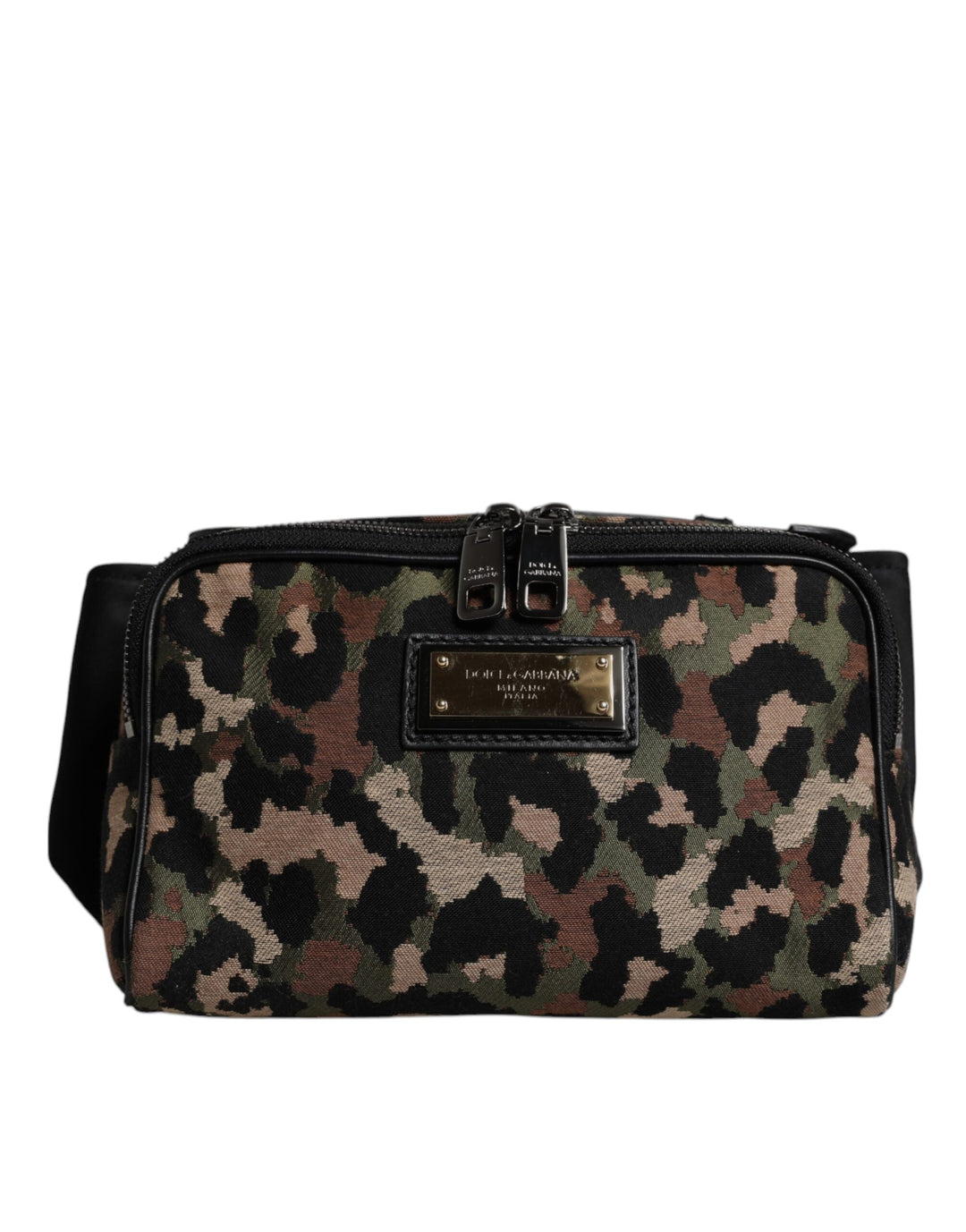 Men’s Dolce &amp; Gabbana Multicolor Leopard Dg Logo Belt Waist Fanny Pack Bag