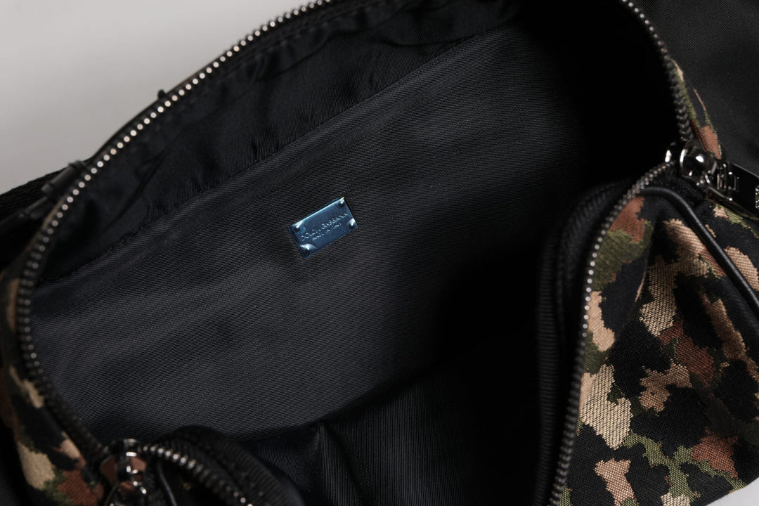 Men’s Dolce &amp; Gabbana Multicolor Leopard Dg Logo Belt Waist Fanny Pack Bag
