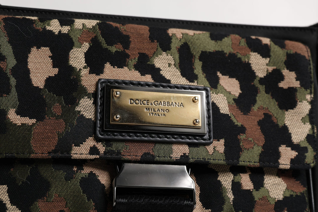 Men’s Dolce &amp; Gabbana Multicolor Leopard Jacquard Crossbody Bag
