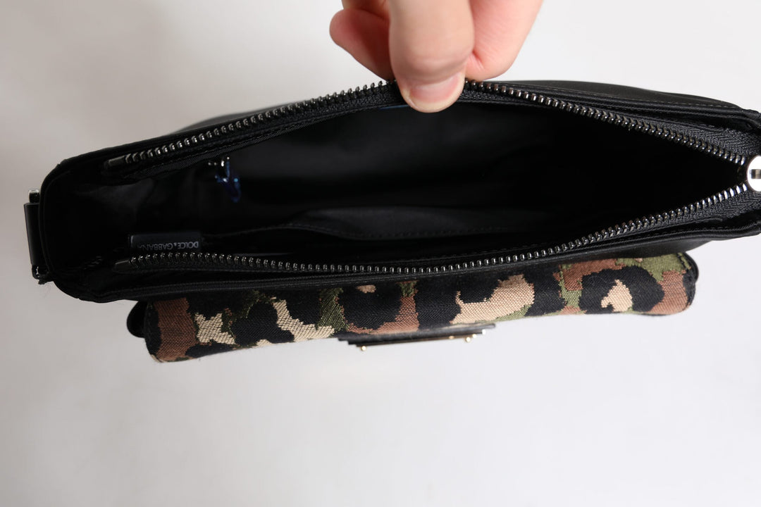 Men’s Dolce &amp; Gabbana Multicolor Leopard Jacquard Crossbody Bag