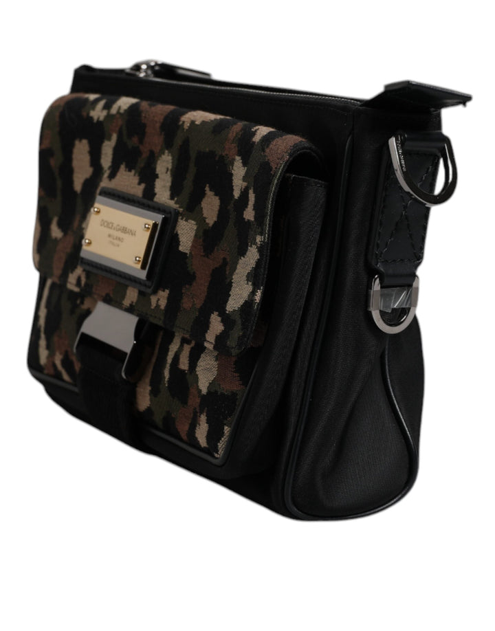 Men’s Dolce &amp; Gabbana Multicolor Leopard Jacquard Crossbody Bag