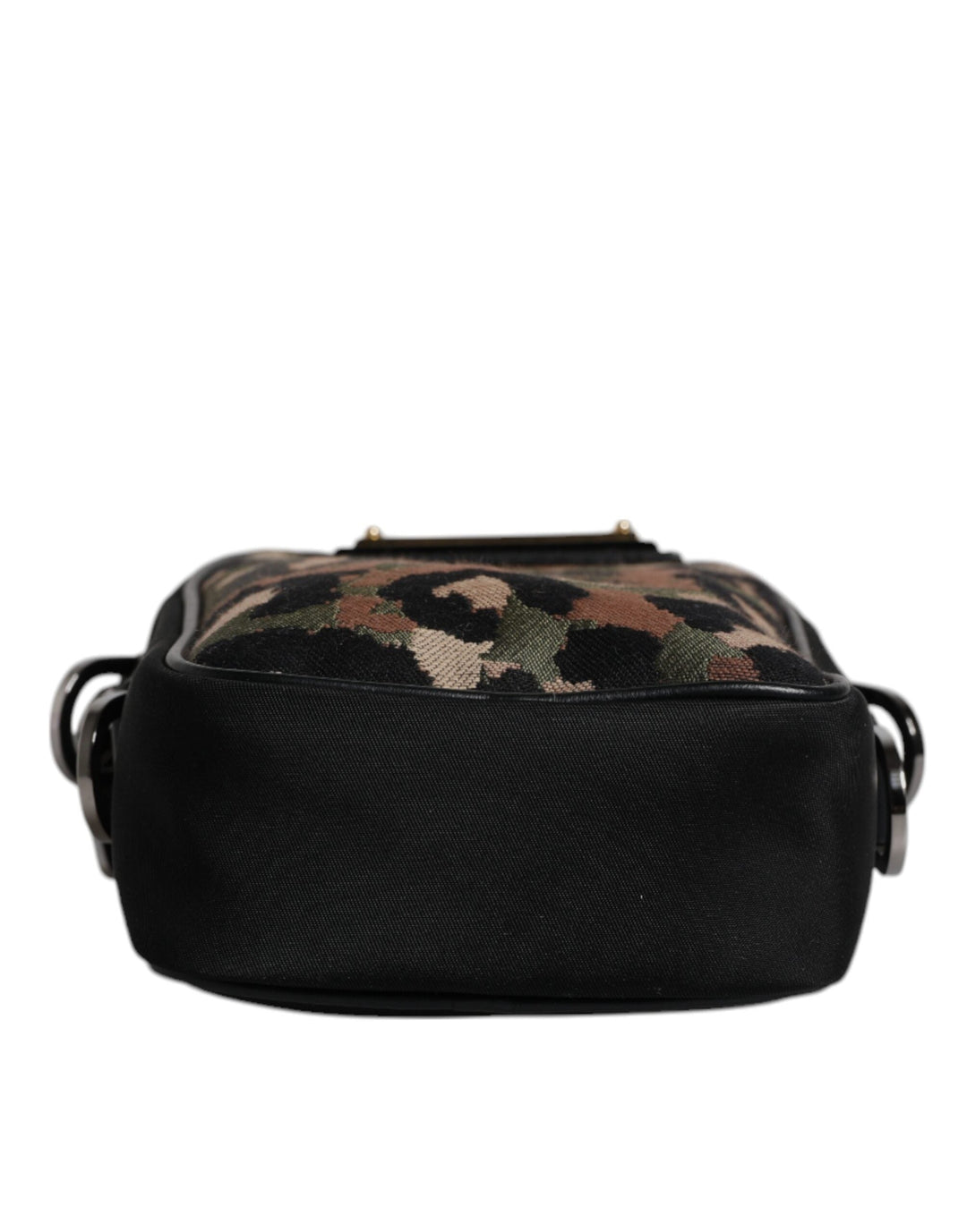 Men’s Dolce &amp; Gabbana Multicolor Leopard Jacquard Logo Plaque Neck Strap Bag