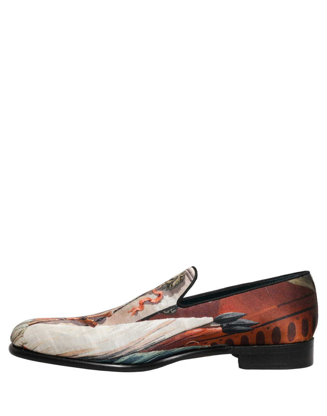 Men’s Dolce &amp; Gabbana Multicolor Lion Print Slip on Loafers Shoes