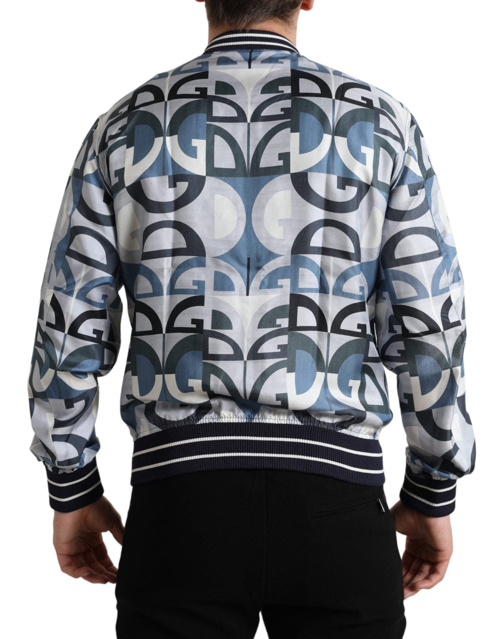 Men’s Dolce & Gabbana Multicolor Logo Print Bomber Blouson Jacket