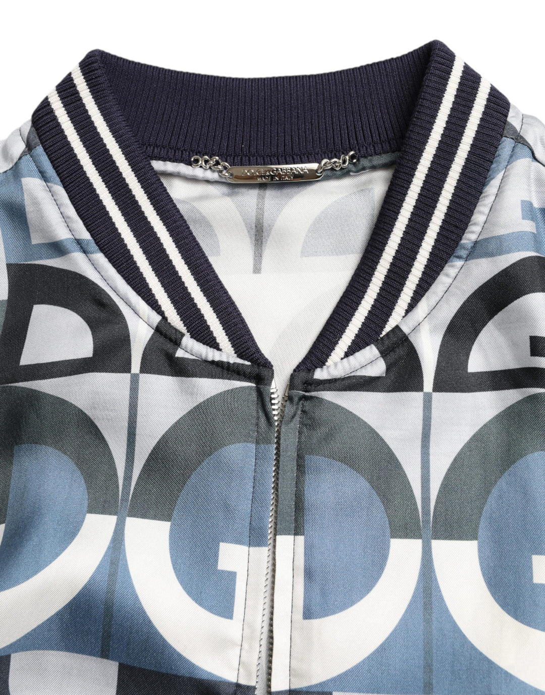 Men’s Dolce &amp; Gabbana Multicolor Logo Print Bomber Blouson Jacket