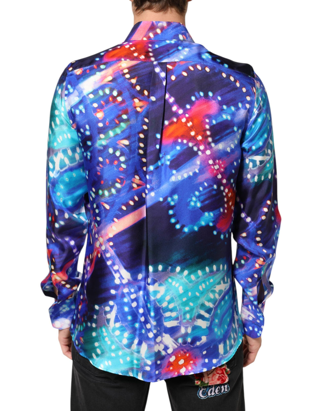 Dolce &amp; Gabbana Multicolor Luminarie Martini Slim Men Shirt
