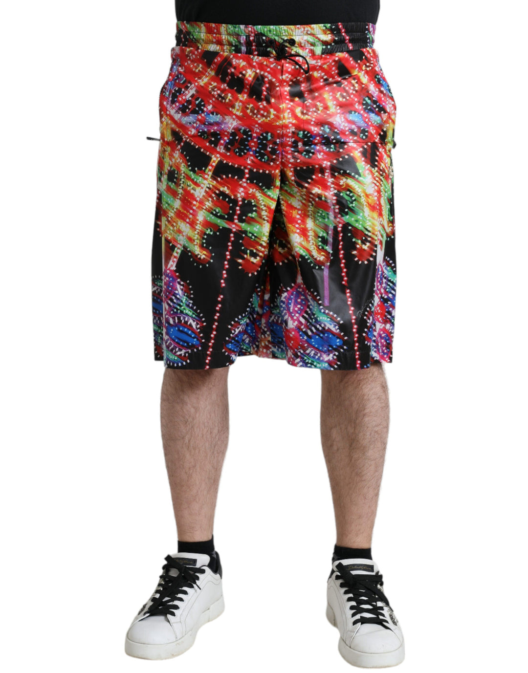 Men’s Dolce &amp; Gabbana Multicolor Luminarie Print Men Bermuda Shorts