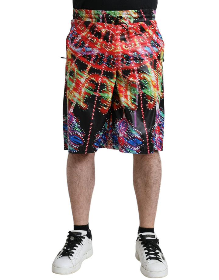 Men’s Dolce &amp; Gabbana Multicolor Luminarie Print Men Bermuda Shorts