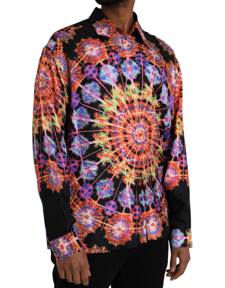 Men’s Dolce &amp; Gabbana Multicolor Luminarie Silk Men Casual Shirt