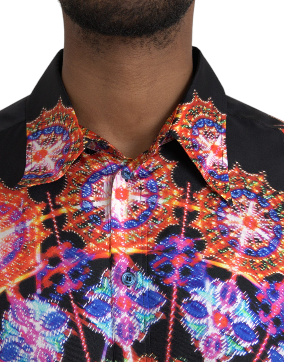 Men’s Dolce &amp; Gabbana Multicolor Luminarie Silk Men Casual Shirt