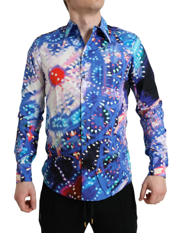 Men’s Dolce &amp; Gabbana Multicolor Luminarie Slim Martini Shirt