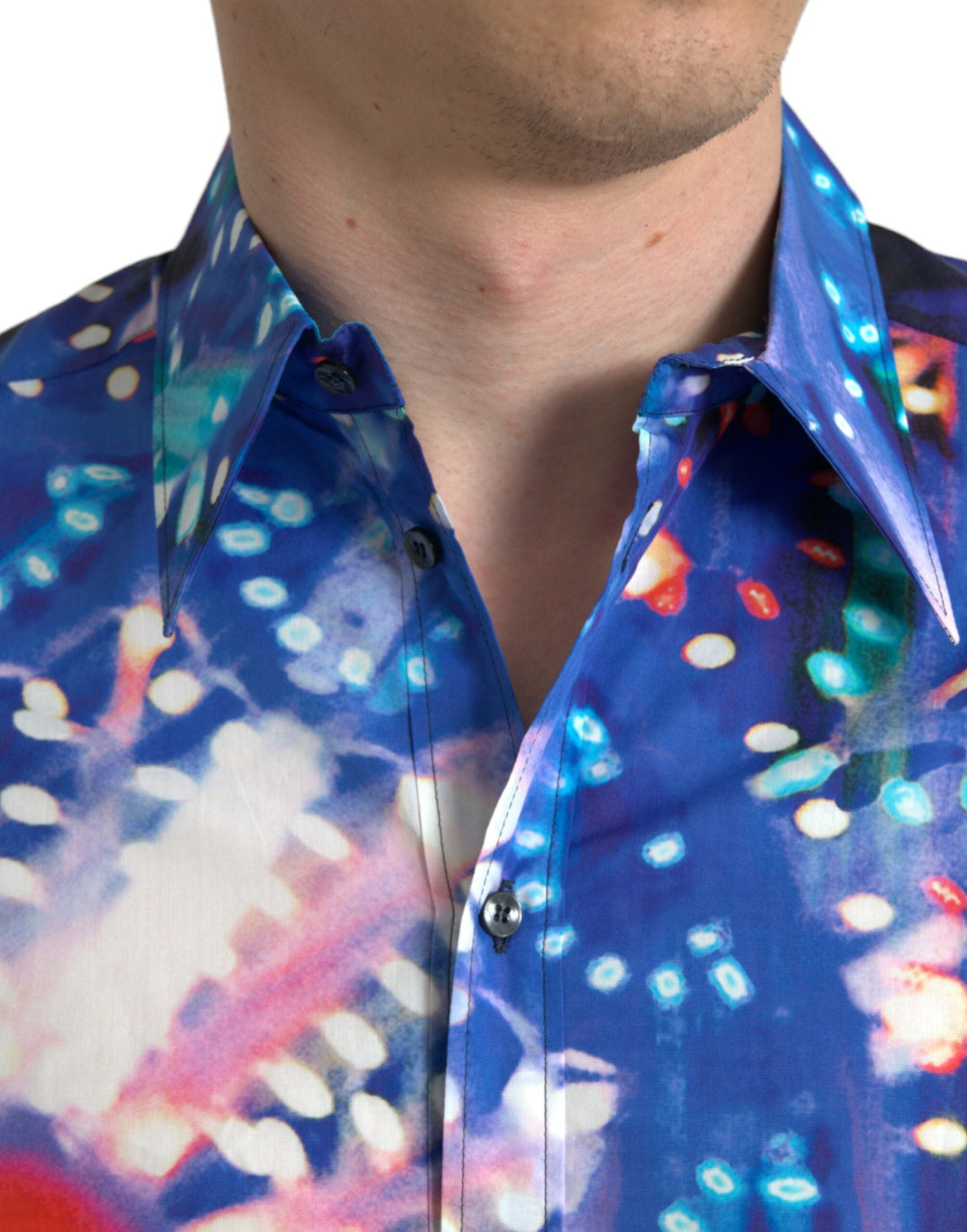 Men’s Dolce &amp; Gabbana Multicolor Luminarie Slim Martini Shirt